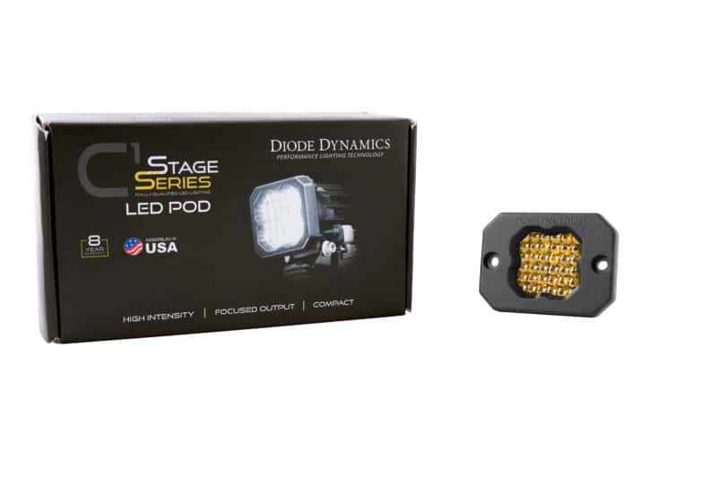 Diode Dynamics — Diode Dynamics Stage Series C1 LED Pod Pro - Yellow Flood Flush ABL Each - view 3