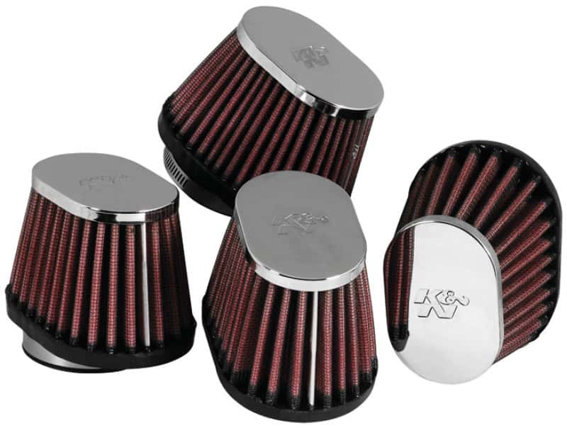 K&N Engineering — K&N Universal Chrome Oval Tapered Air Filter - 2in Flg ID x 4in OS L 3in OS W x 2.75in H
Clamp-on Air Filter - view 2