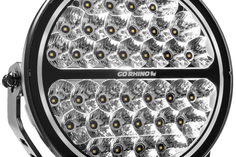 Go Rhino — Go Rhino Xplor Blackout Series Round LED Sgl Driving Kit w/DRL (Surface/Thread Stud Mnt) 9in. - Blk
BLK-RoundLight W/DRL - view 2