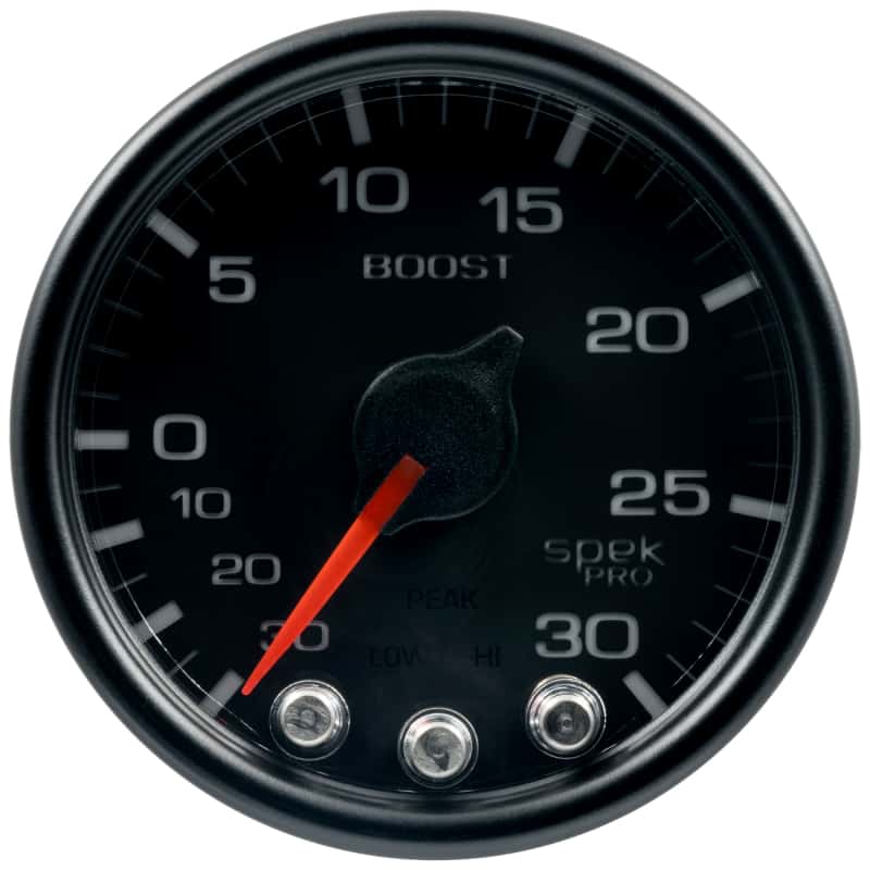 AutoMeter — Autometer Spek-Pro Gauge Vac/Boost 2 1/16in 30Inhg-30psi Stepper Motor W/Peak & Warn Black/Black
GA 2" BST 30 BCB SPK - view 1