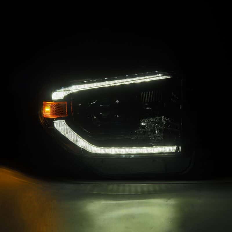 AlphaRex — AlphaRex 14-21 Toyota Tundra LUXX-Series LED Proj Headlights Alpha-Blk w/Actv Light & Seq. Sig + DRL
Projector Headlights - view 3
