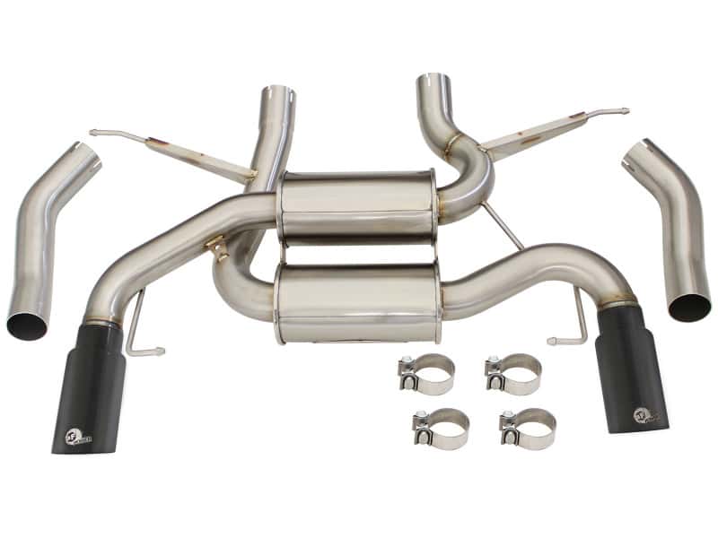 aFe — aFe MACHForce XP 2.5in Axle Back Stainless Exhaust w/ Black Tips 07-13 BMW 335i 3.0L L6 (E90/92) N55
Axle-Back Exhaust - view 6