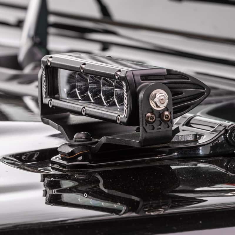 Go Rhino — Go Rhino 18-20 Jeep Wrangler JL/JLU/Gladiator JT Light Mount - Two 6in Single Row
Hood Hinge Mount - view 4