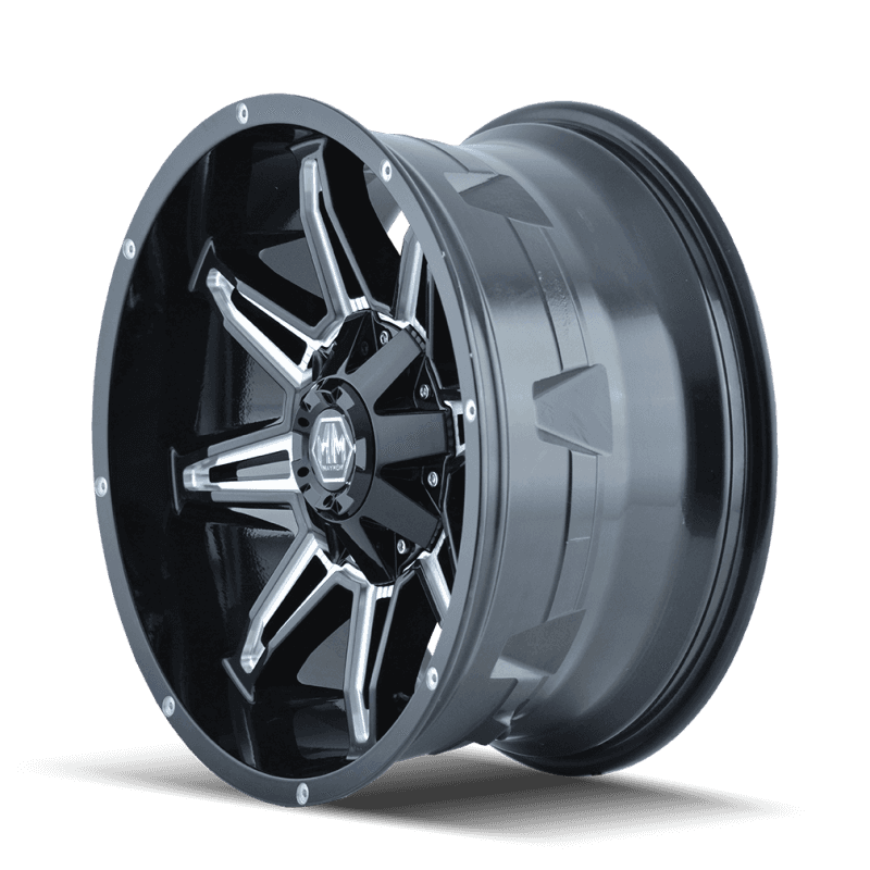 Mayhem — Mayhem 8090 Rampage 18x9 / 6x135 BP / 18mm Offset / 106mm Hub Black w/ Milled Spokes Wheel
MAYHEM 8090 - view 2
