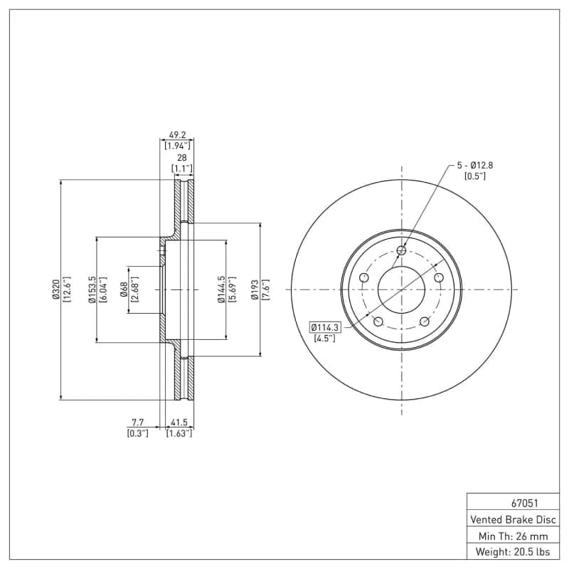 DFC — DFC 03-05 Nissan Murano Front GeoSPEC Coated Rotor
DFC Brake Rotor - view 6