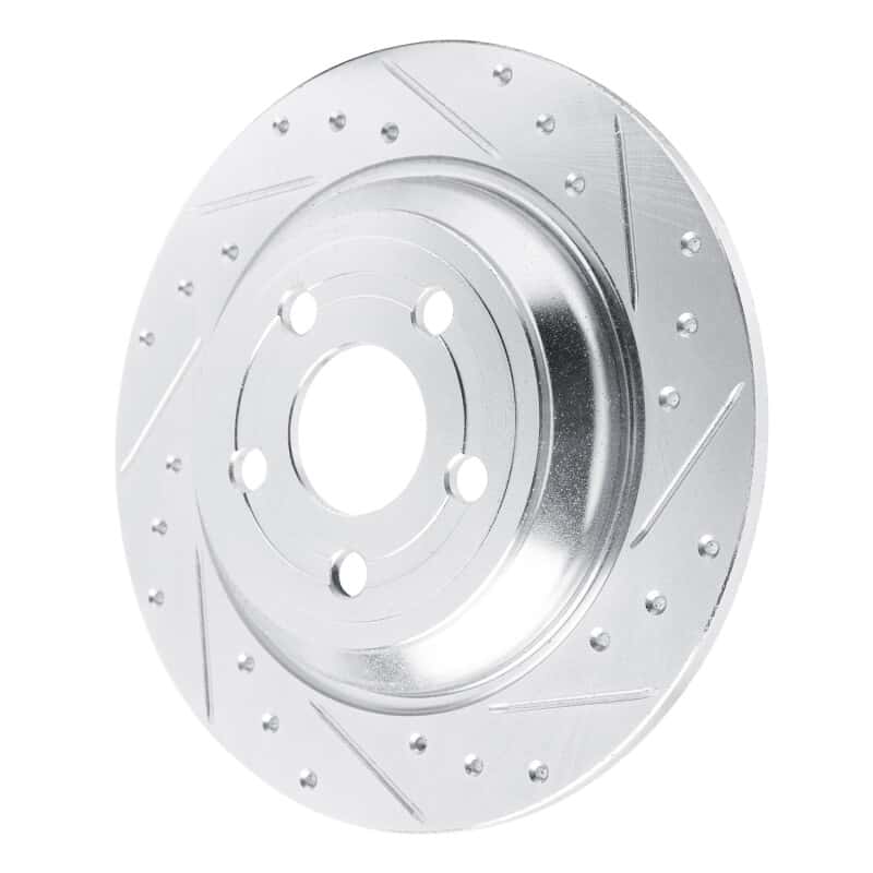 R1 Concepts — R1 22-25 Ford Maverick Rear Right Drilled & Slotted Silver Brake Rotor - view 2