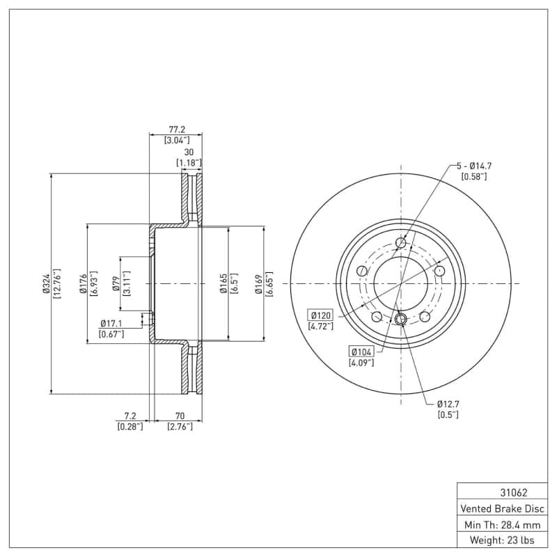 DFC — DFC 04-10 BMW 528i Front GeoSPEC Coated Rotor
DFC Brake Rotor - view 2