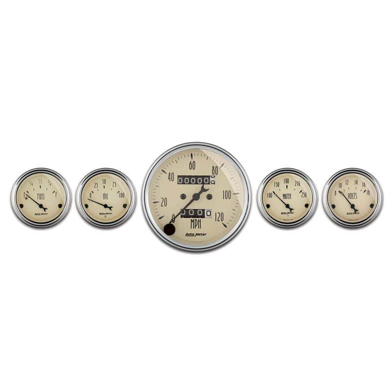 AutoMeter — AutoMeter Gauge Kit 5 Pc. 3-1/8in. & 2-1/16in. Mech. Speedometer Antique Beige
GA SET 5PC M SPD AB - view 1