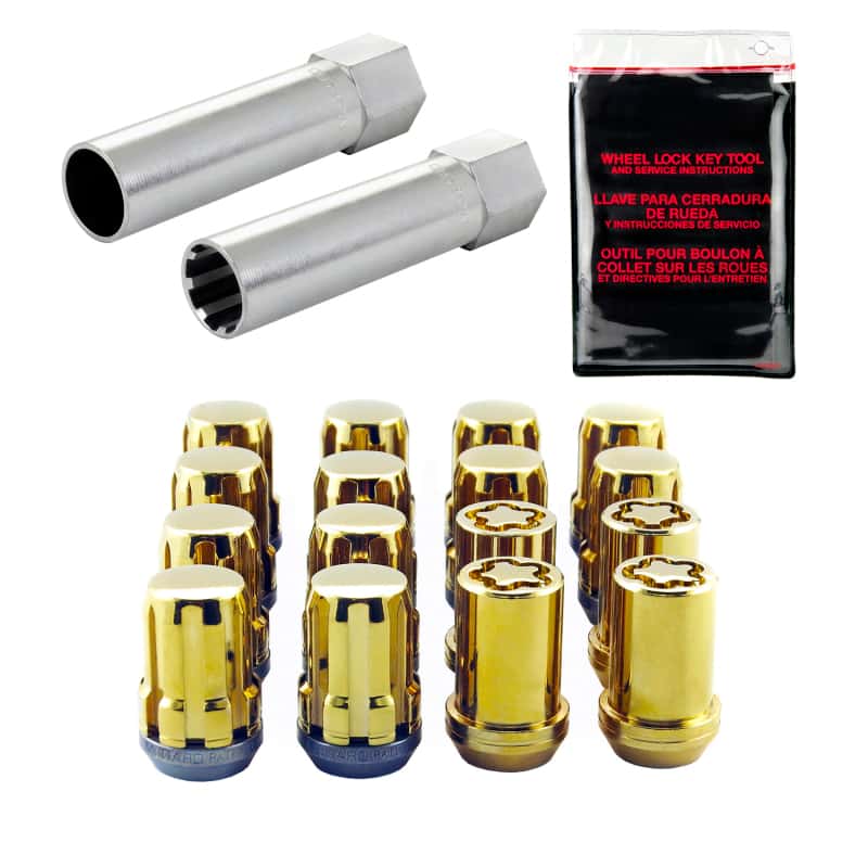 McGard — McGard SplineDrive Tuner 4 Lug Install Kit w/Locks & Tool (Cone) M12X1.5 / 13/16 Hex - Gold - view 5