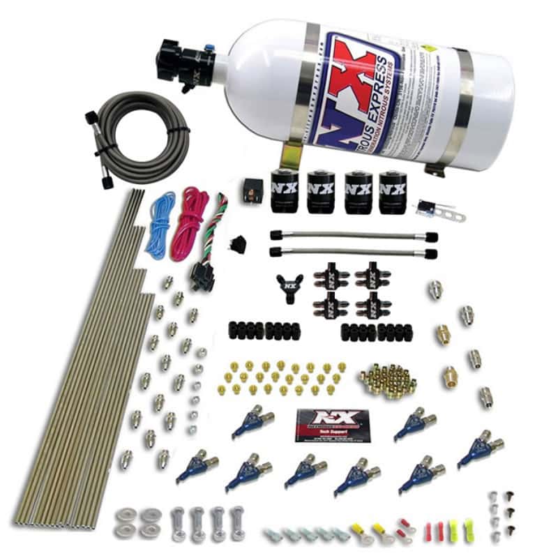Nitrous Express — Nitrous Express 8 Cyl Piranha Direct Port 4 Solenoids Nitrous Kit (200-500HP) w/10lb Bottle
Injection System Kit
N2OSys - view 3