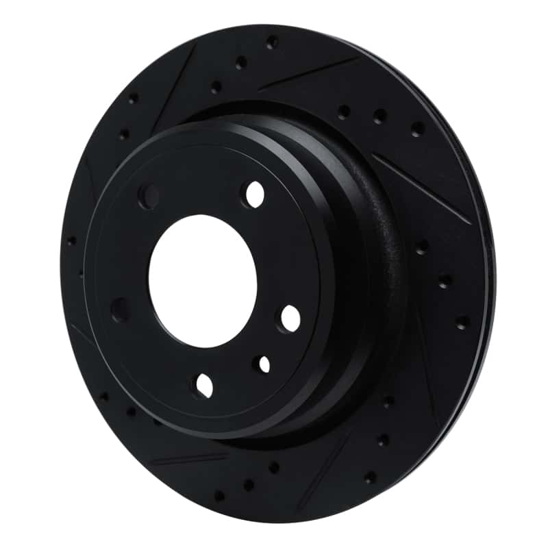 R1 Concepts — R1 88-94 BMW 750IL Rear Left Drilled & Slotted Black Brake Rotor
R1 Brake Rotor Drill - view 2