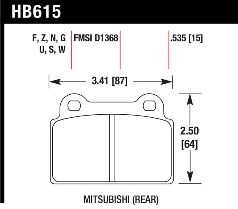 Hawk Performance — Hawk EVO X HPS Street Rear Brake Pads
Disc Brake Pad - view 1