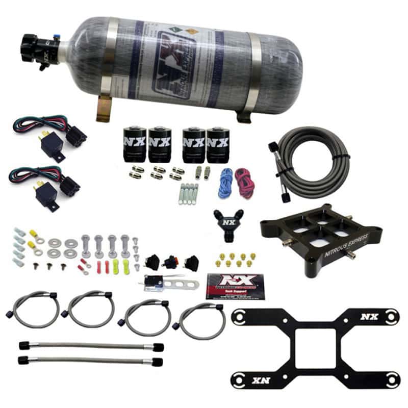 Nitrous Express — Nitrous Express Dry Quad Stage Billet Crossbar Plate System 100-2000hp (4150Flange) w/12lb Bottle
Injection System Kit - view 1