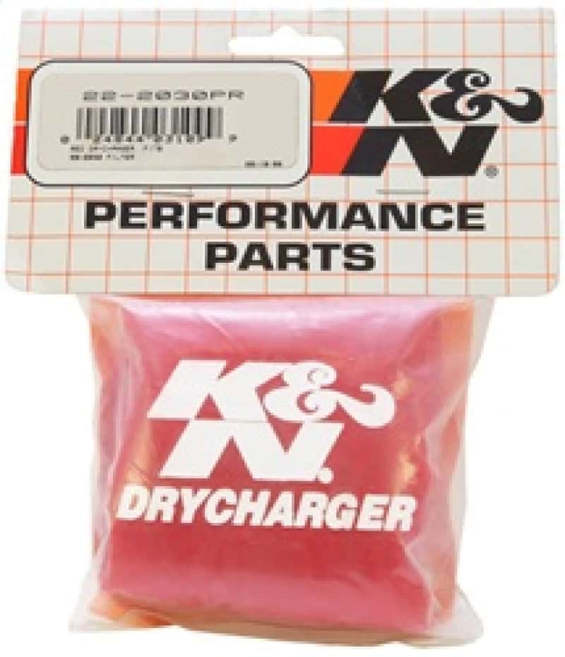 K&N Engineering — K&N Red Drycharger 5.25in x 3in Round Tapered Air Filter Wrap - view 3