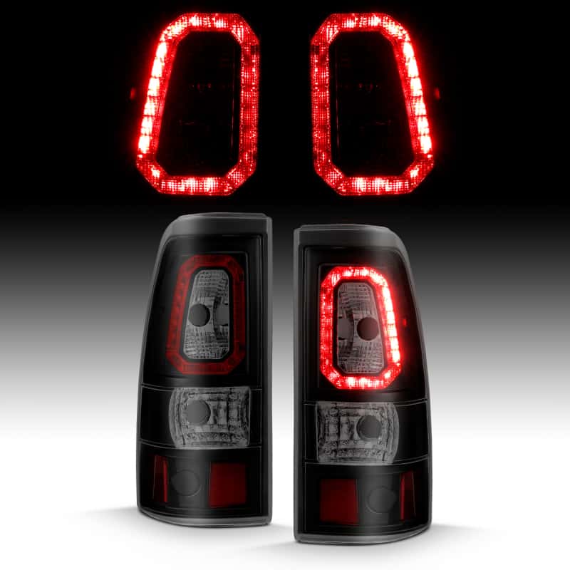 ANZO — ANZO 2003-2006 Chevy Silverado 1500 LED Taillights Plank Style Black w/Smoke Lens - view 3