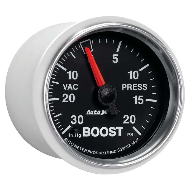 AutoMeter — Autometer GS 52mm 30 in Hg/20 psi Mechanical Vacuum/Boost Gauge
2-1/16" BOOST-VAC, 3 - view 12