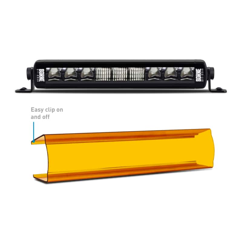 Borne Off-Road — Borne Off-Road Light Bar Cover Single Row 10in Amber - view 4
