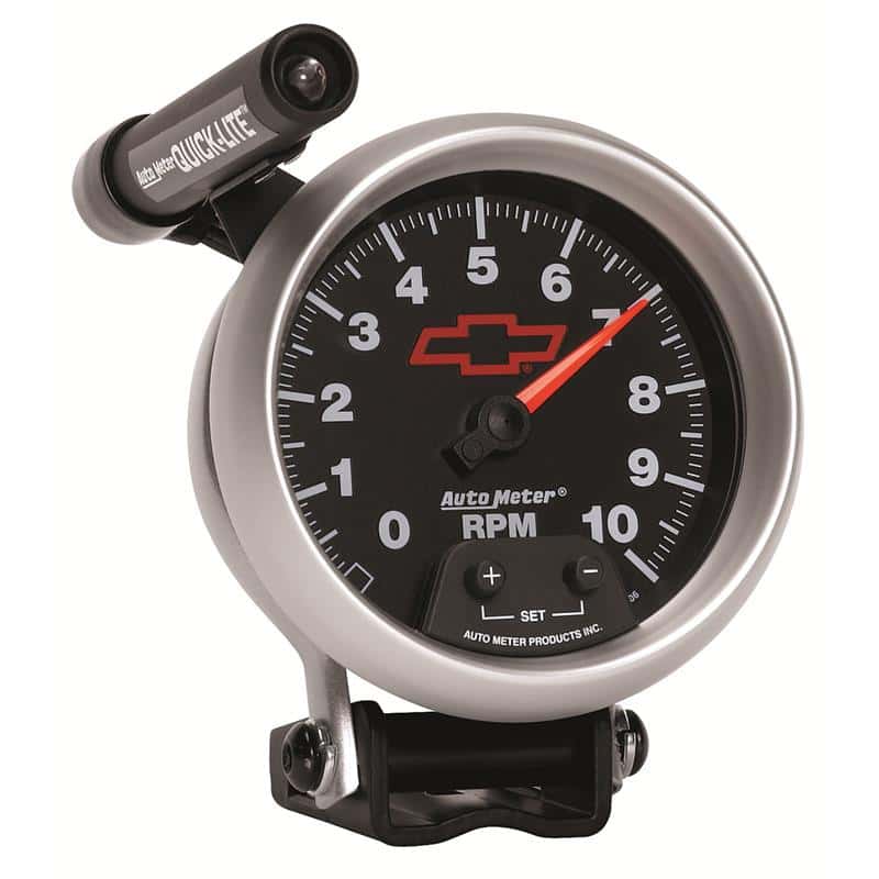 AutoMeter — Autometer GM Red Bowtie Black 3-3/4in 0-10000 RPM Pedestal Mount Tachometer Quick-Lite
3-3/8" TACH, 10,000 - view 8