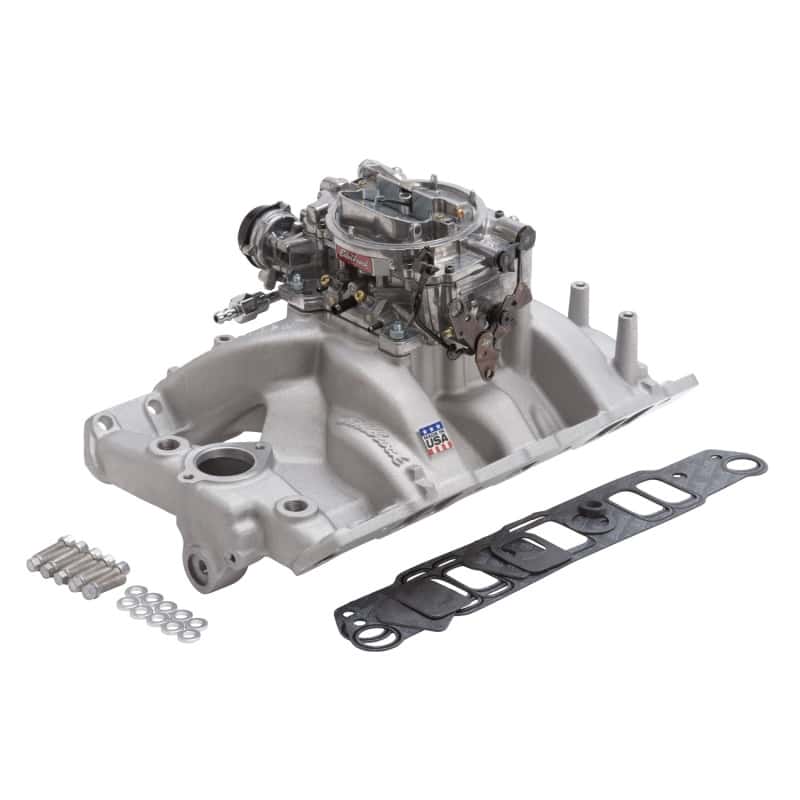 Edelbrock — Edelbrock Manifold And Carb Kit Performer RPM Pontiac Natural Finish
POWER PKG - view 4