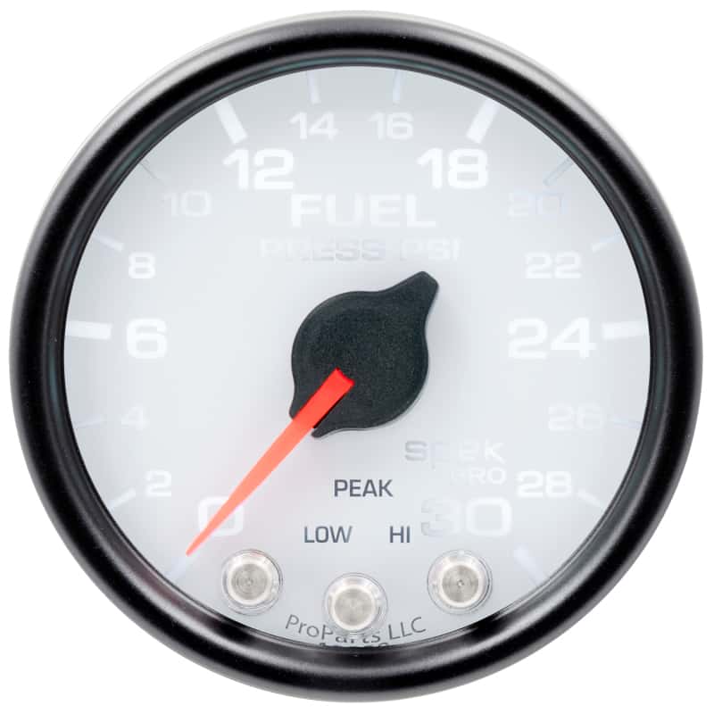 AutoMeter — Autometer Spek-Pro Gauge Fuel Press 2 1/16in 30psi Stepper Motor W/Peak & Warn Wht/Blk
GA 2" FP 30 WCB SPEK - view 2