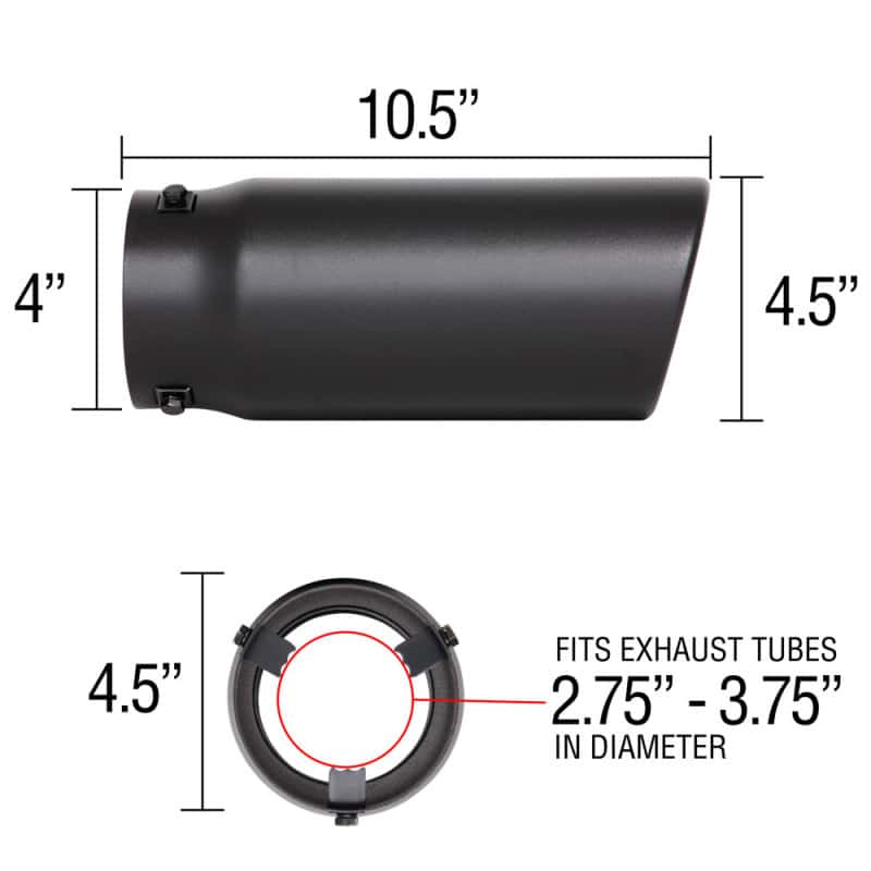 Spectre — Spectre Exhaust Tip 4-1/2in. OD / Slant - Black - view 5