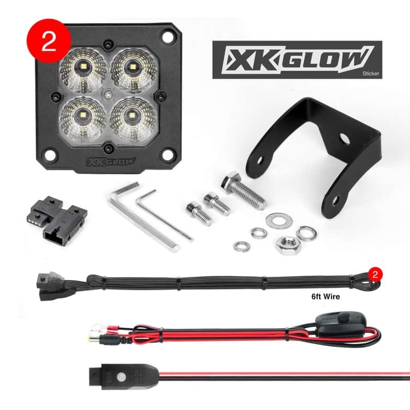 XKGLOW — XK Glow Flush Mount XKchrome 20w LED Cube Light w/ RGB Accent Light Kit w/ Cntrlr- Driving Beam 2pc - view 3