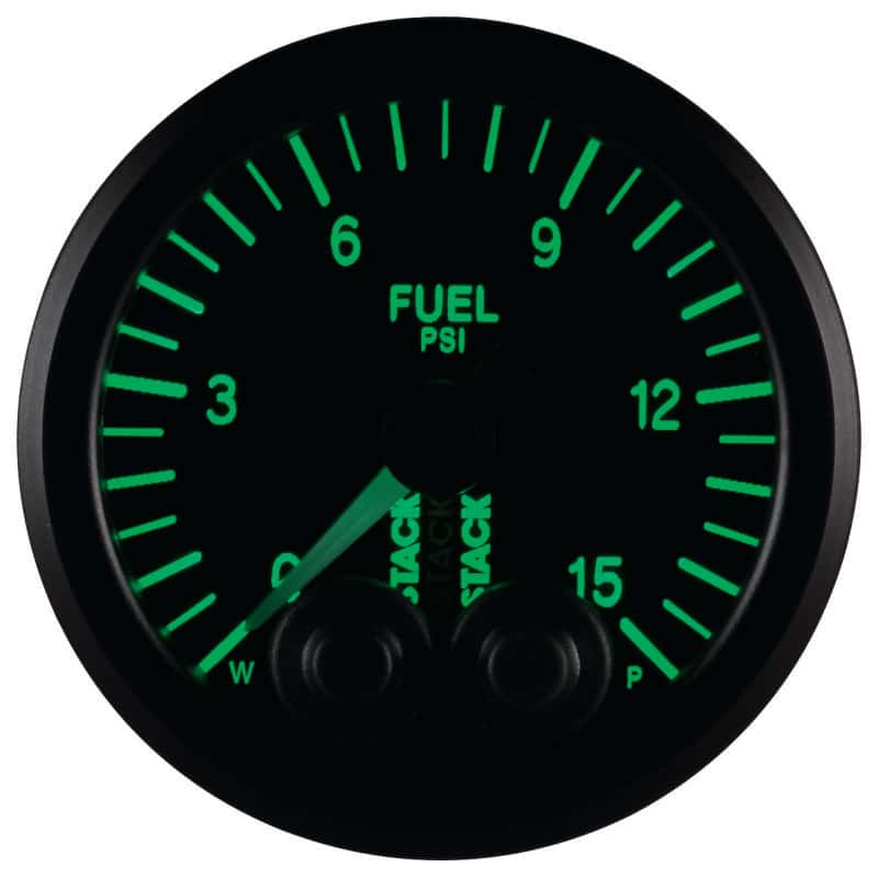 AutoMeter — Autometer Stack 52mm 0-15 PSI 1/8in NPTF Male Pro-Control Fuel Pressure Gauge - Black
Ga FuelP PC Bk 15psi - view 7