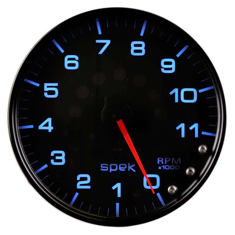 AutoMeter — Autometer Spek-Pro Gauge Tachometer 5in 11K Rpm W/Shift Light & Peak Mem Black/Black
GA 5" 11KRPM BCB SPK - view 2