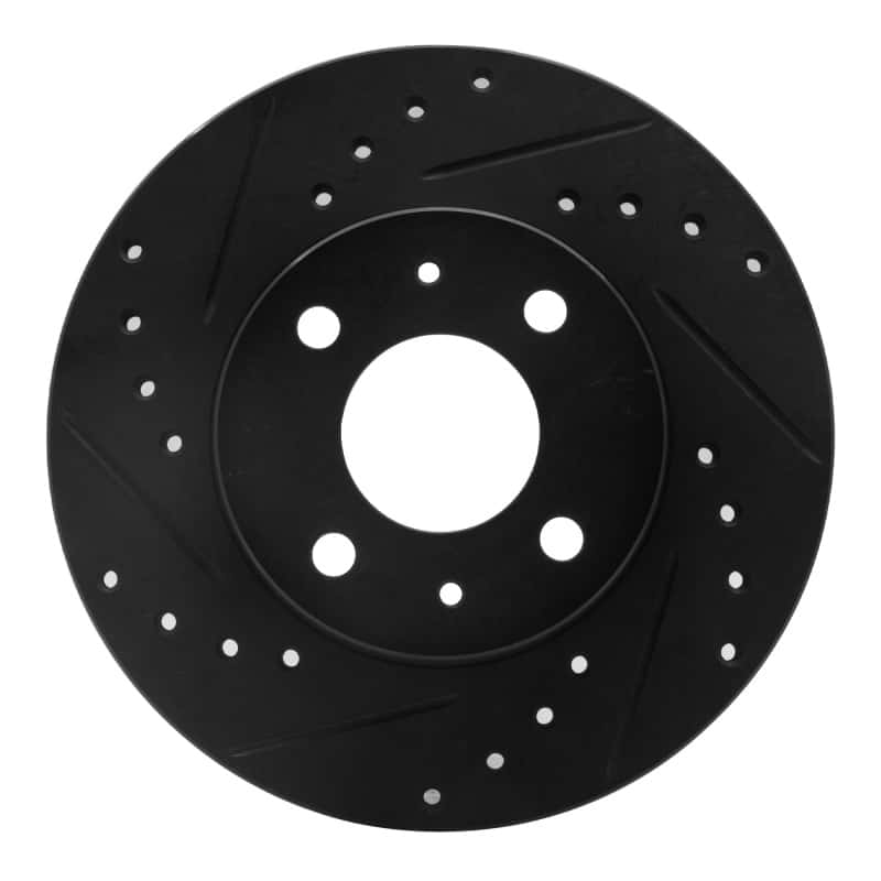R1 Concepts — R1 88-06 Nissan NX Front Left Drilled & Slotted Black Brake Rotor
R1 Brake Rotor Drill - view 1