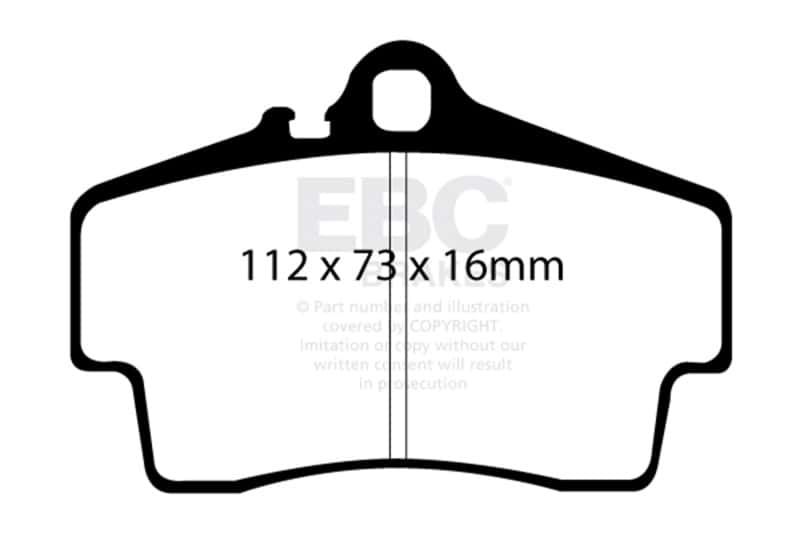 EBC — EBC 98-05 Porsche 911 (996) (Cast Iron Rotor only) 3.4 Carrera 2 Bluestuff Rear Brake Pads
Disc Brake Pad - view 4