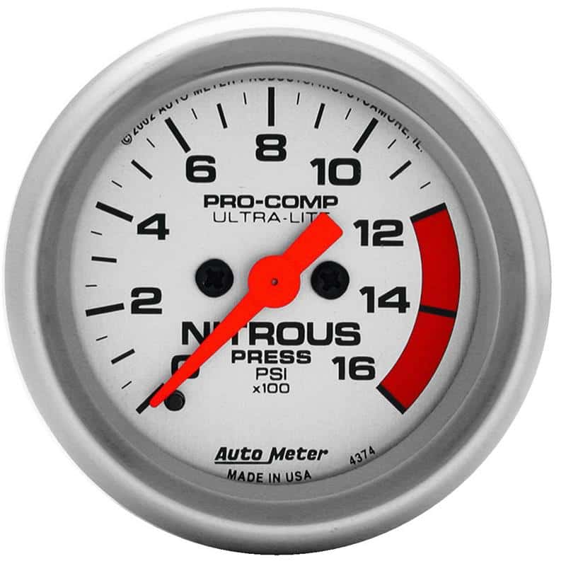 AutoMeter — Autometer Ultra-Lite 52mm FSE 0-1600 PSI Nitrous Pressure Gauge
2" NITROUS, 0-1600 P - view 2