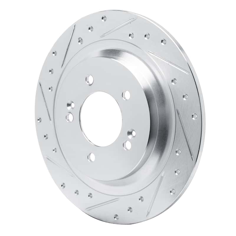 R1 Concepts — R1 2021-2025 Hyundai Kona EV Rear Left Drilled & Slotted Silver Brake Rotor
R1 Brake Rotor Drill - view 2