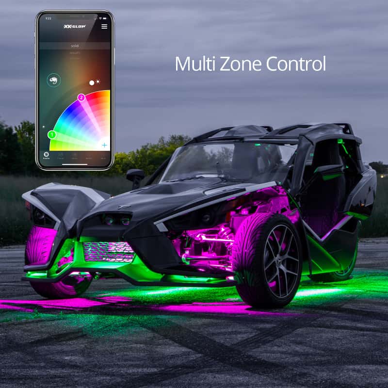 XKGLOW — XK Glow LED Underglow Light Kit for Polaris Slingshot XKCHROME Smartphone App Controller (Advanced) - view 1