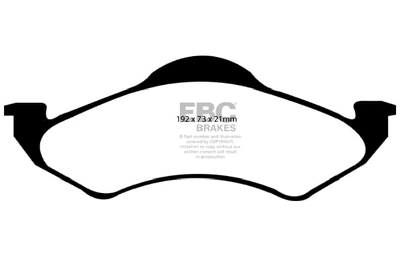 EBC — EBC 00-02 Dodge Dakota 2WD 2.5 Ultimax2 Front Brake Pads
Disc Brake Pad - view 1