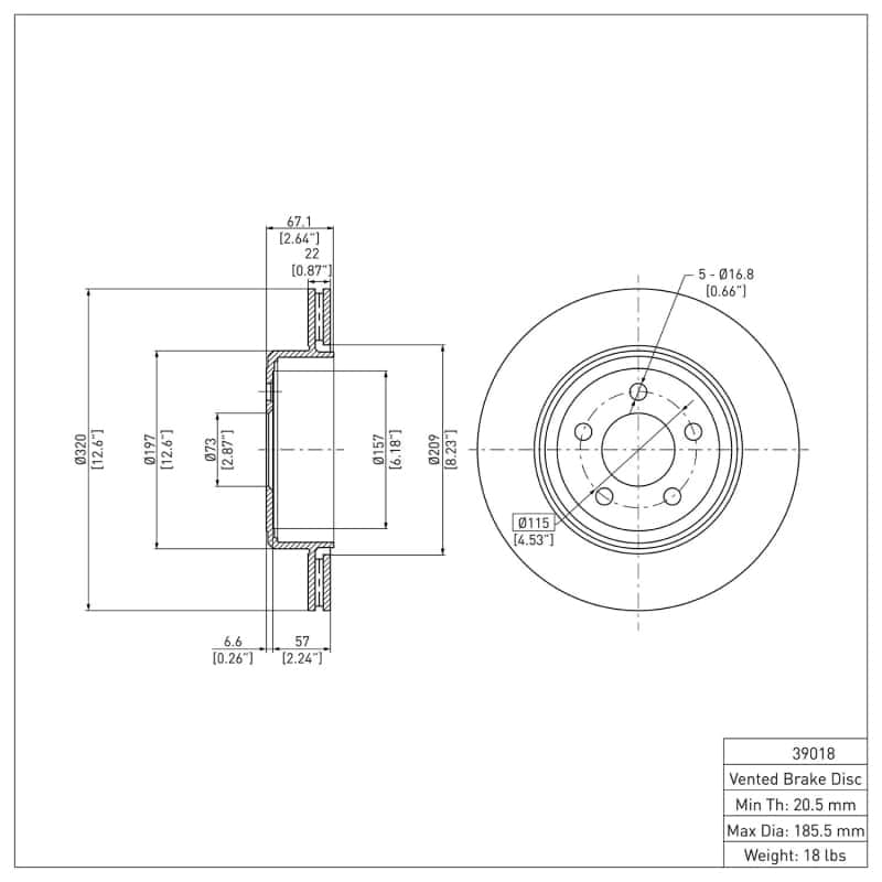 DFC — DFC 05-23 Chrysler 300 Rear GeoSPEC Coated Rotor
DFC Brake Rotor - view 6