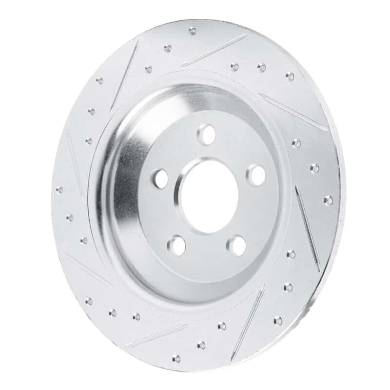 R1 Concepts — R1 22-25 Ford Maverick Rear Right Drilled & Slotted Silver Brake Rotor - view 4