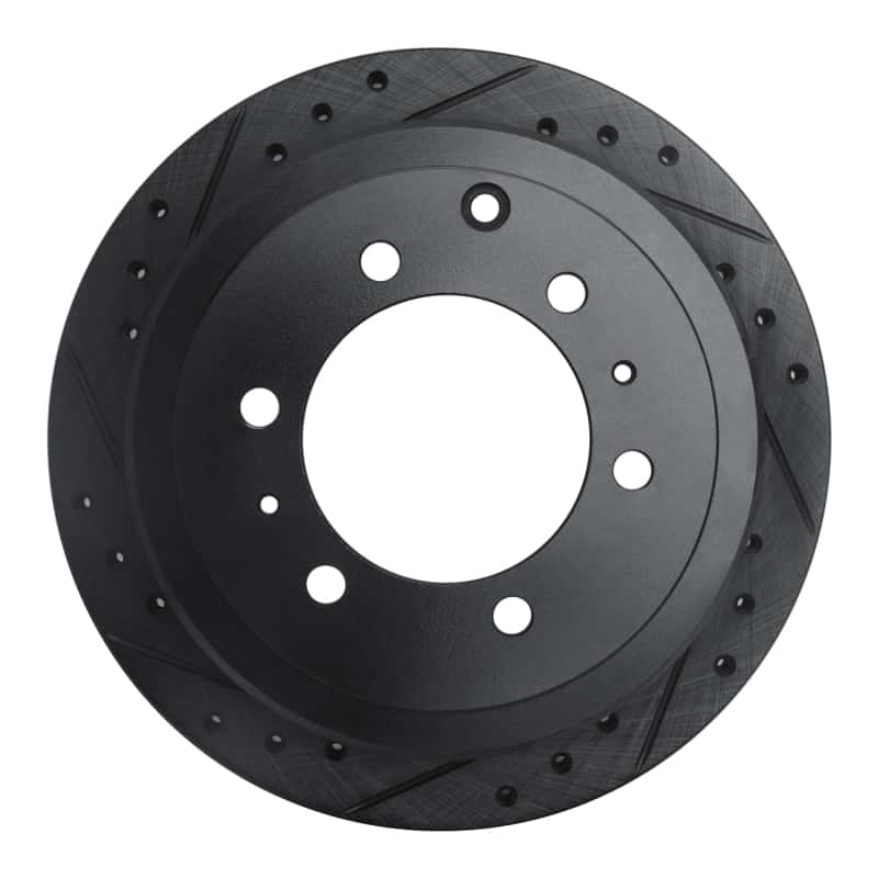 R1 Concepts — R1 1993-1997 Lexus LX450 Rear Left Drilled & Slotted Black Brake Rotor
R1 Brake Rotor Drill - view 1