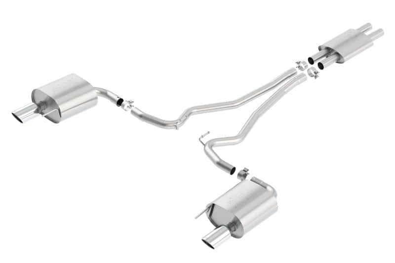 Borla — Borla ATAK Cat Back 15 Ford Mustang 3.7L V6 MT/AT 2.25in Pipe 4in Single Round Rolled Tips
Cat-Back System
ExhstSysKt - view 3