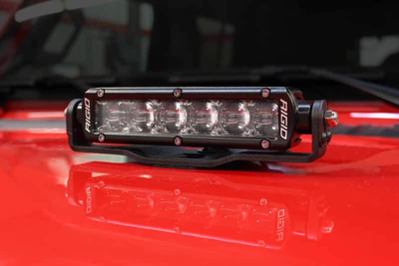 Go Rhino — Go Rhino 18-20 Jeep Wrangler JL/JLU/Gladiator JT Light Mount - Two 6in Single Row
Center Hood Mount - view 3