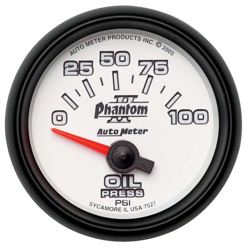 AutoMeter — Autometer Phantom II 52mm Short Sweep Electronic 0-100psi Oil Pressure Gauge
2-1/16" OIL PRESS, 0 - view 1