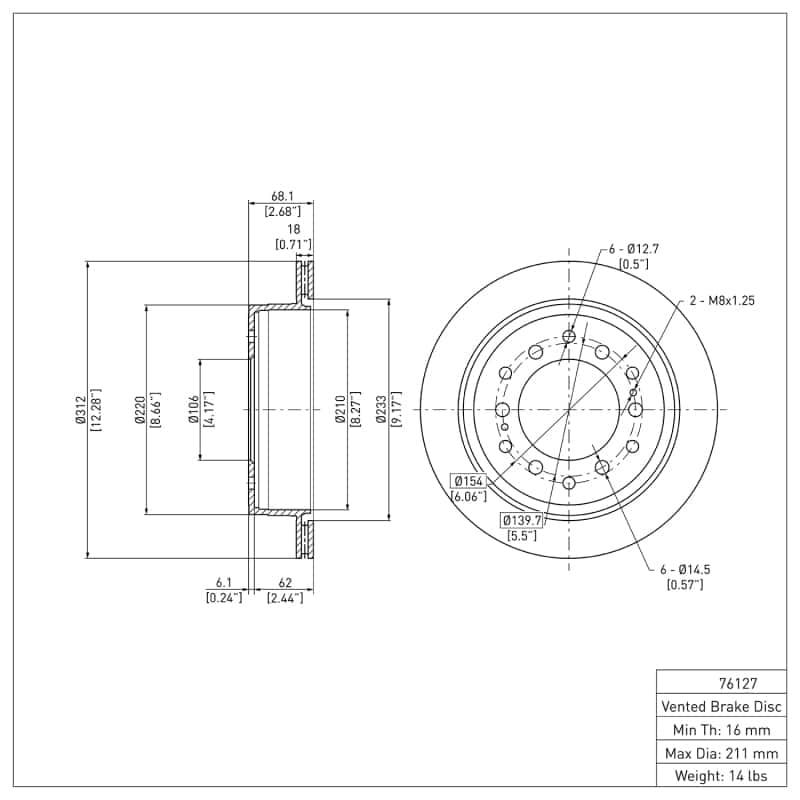 DFC — DFC 01-09 Lexus GX470 Rear GeoSPEC Coated Rotor
DFC Brake Rotor - view 6