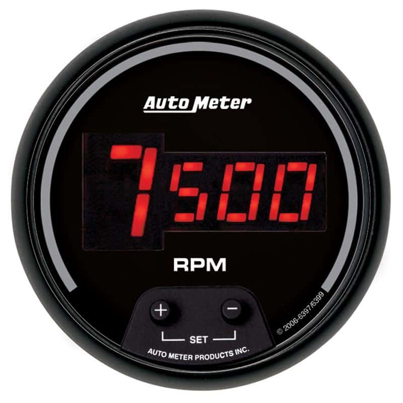 AutoMeter — AutoMeter Gauge Tach 3-3/8in. 10K RPM In-Dash Digital Black Dial W/ Red Led
3-3/8" TACH, 10,000 - view 2