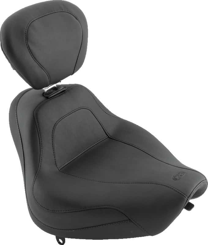 Mustang Motorcycle — Mustang 00-07 Harley Softail Deuce Sport Touring Solo Seat w/Driver Backrest - Black - view 2