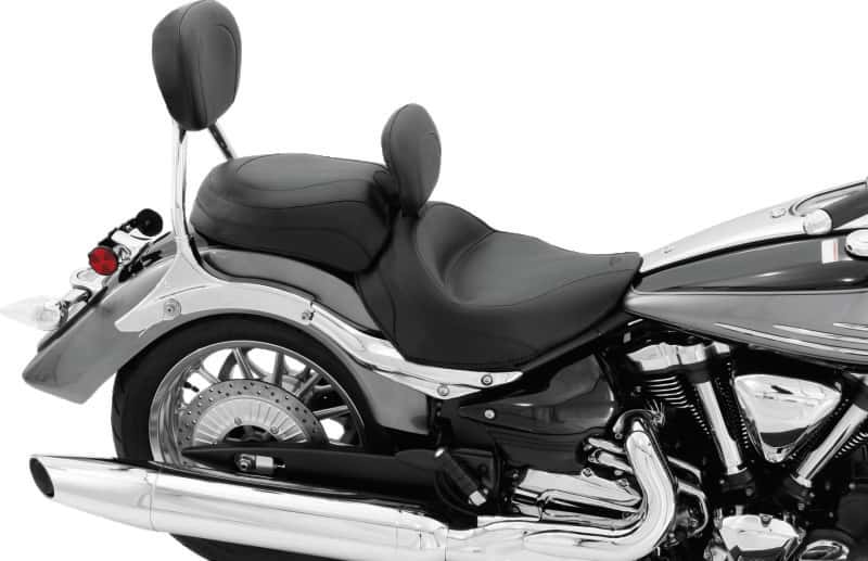 Mustang Motorcycle — Mustang 06-15 Yamaha Roadliner, Stratoliner Wide Touring Solo Seat w/ Driver Backrest - Black - view 2