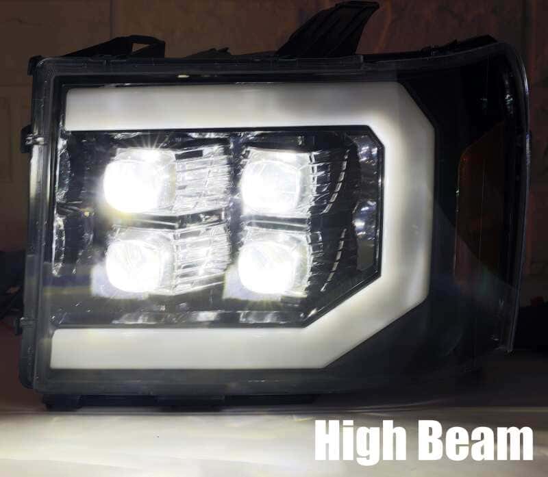 AlphaRex — AlphaRex 07-13 GMC 1500HD NOVA LED Proj Headlight Plank Style Gloss Blk w/Activ Light/Seq Signal/DRL
Projector Headlights - view 7