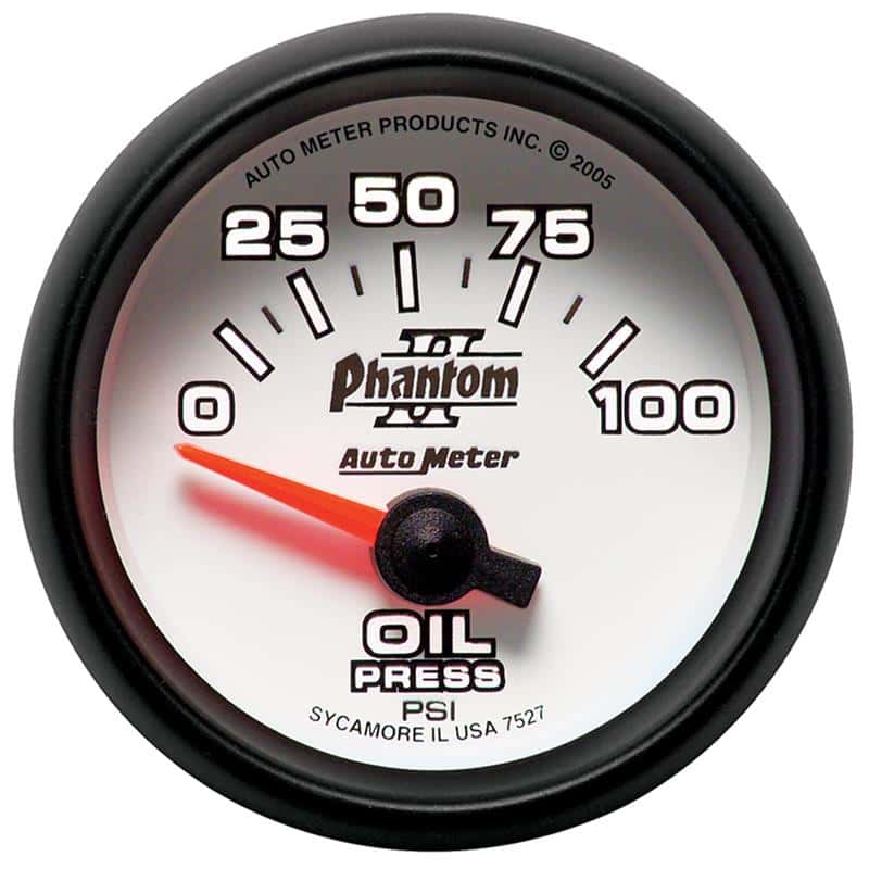 AutoMeter — Autometer Phantom II 52mm Short Sweep Electronic 0-100psi Oil Pressure Gauge
2-1/16" OIL PRESS, 0 - view 3