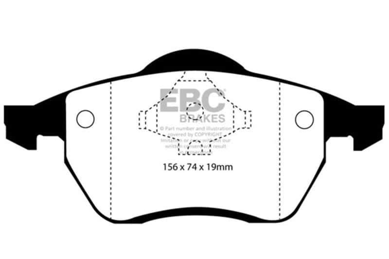 EBC — EBC 96-98 Audi A4 1.8 Turbo (B5) Ultimax2 Front Brake Pads
Disc Brake Pad - view 1