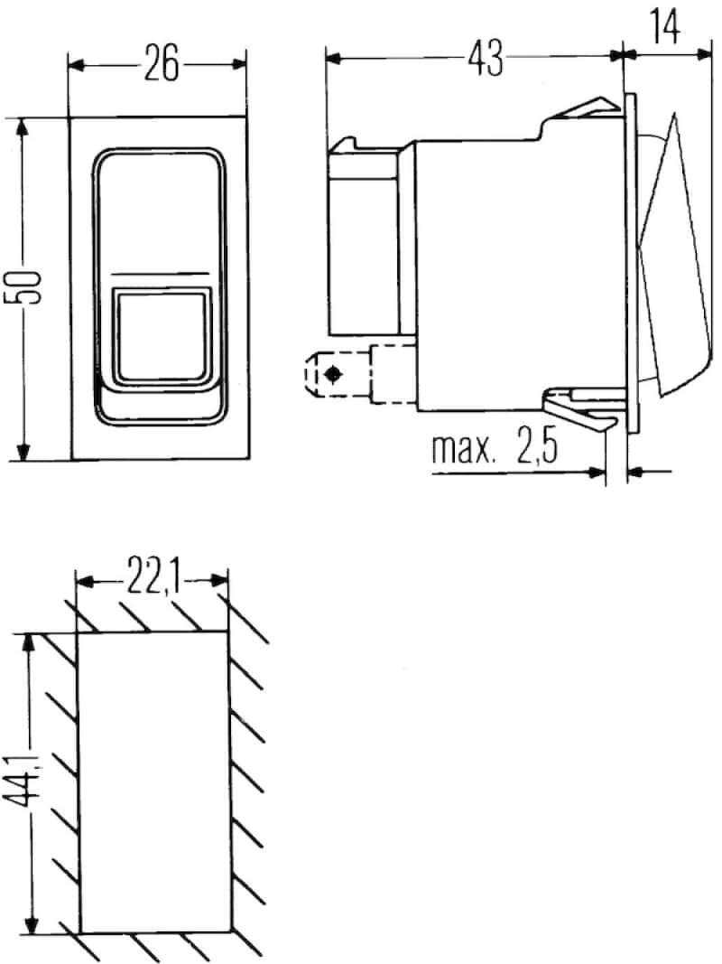 Hella — Hella Switch On/Off Hazard Warning 10A - view 2