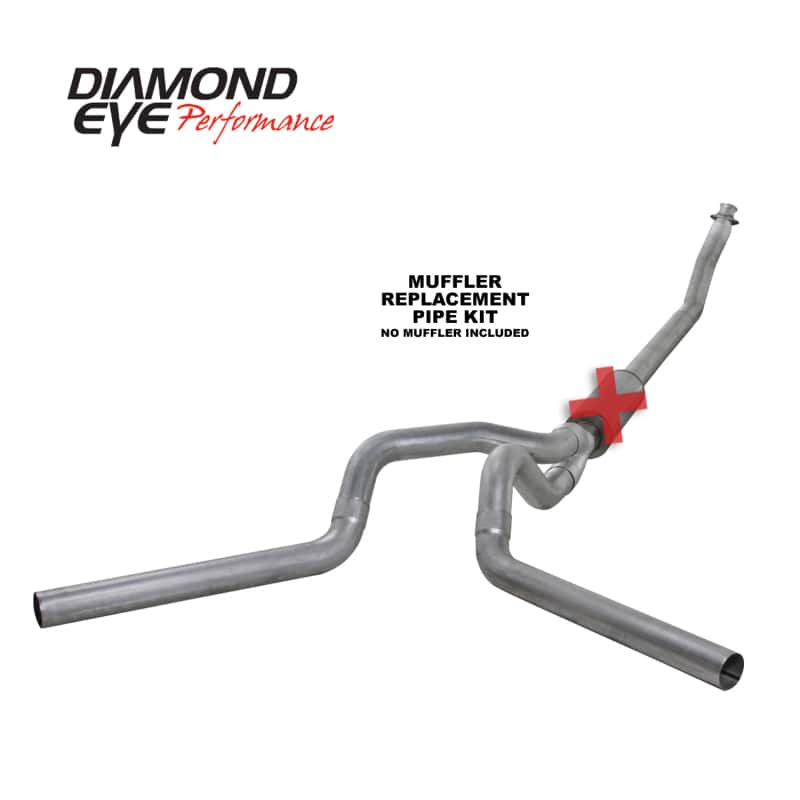 Diamond Eye Performance — Diamond Eye KIT 4in Turbo Back MFLR RPLCMENT PIPE DUAL AL: 94-02 DODGE CUMMINS 5.9L
KIT; 4in.; TB MRP DL - view 2