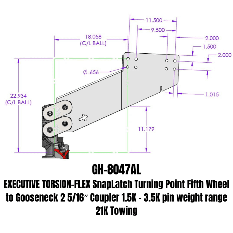 GEN-Y Hitch — Gen-Y Executive Torsion-Flex Turning Point 5th Wheel to Gooseneck 2-5/16in Coupler (1.5K-3.5K PW)
Gooseneck Hitch - view 2